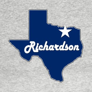 City of Richardson Texas Lone Star State Map Navy Blue T-Shirt